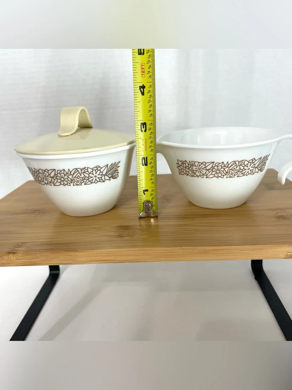 Vintage Corning Corelle Woodland Creamer & Sugar Bowl Set With Lid